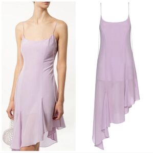 Materiel silk Asymmetrical Flare Dresssmall 4 lilac